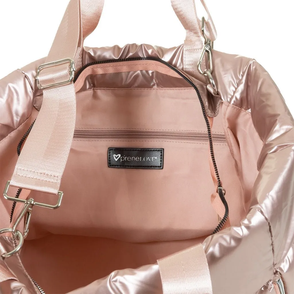 Panorama Puffer Large Tote - Metallic Pink