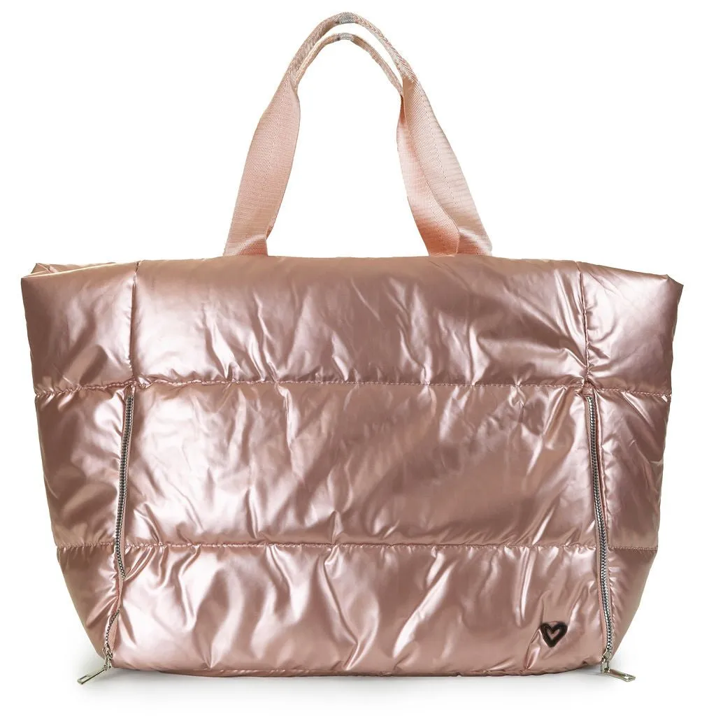 Panorama Puffer Large Tote - Metallic Pink