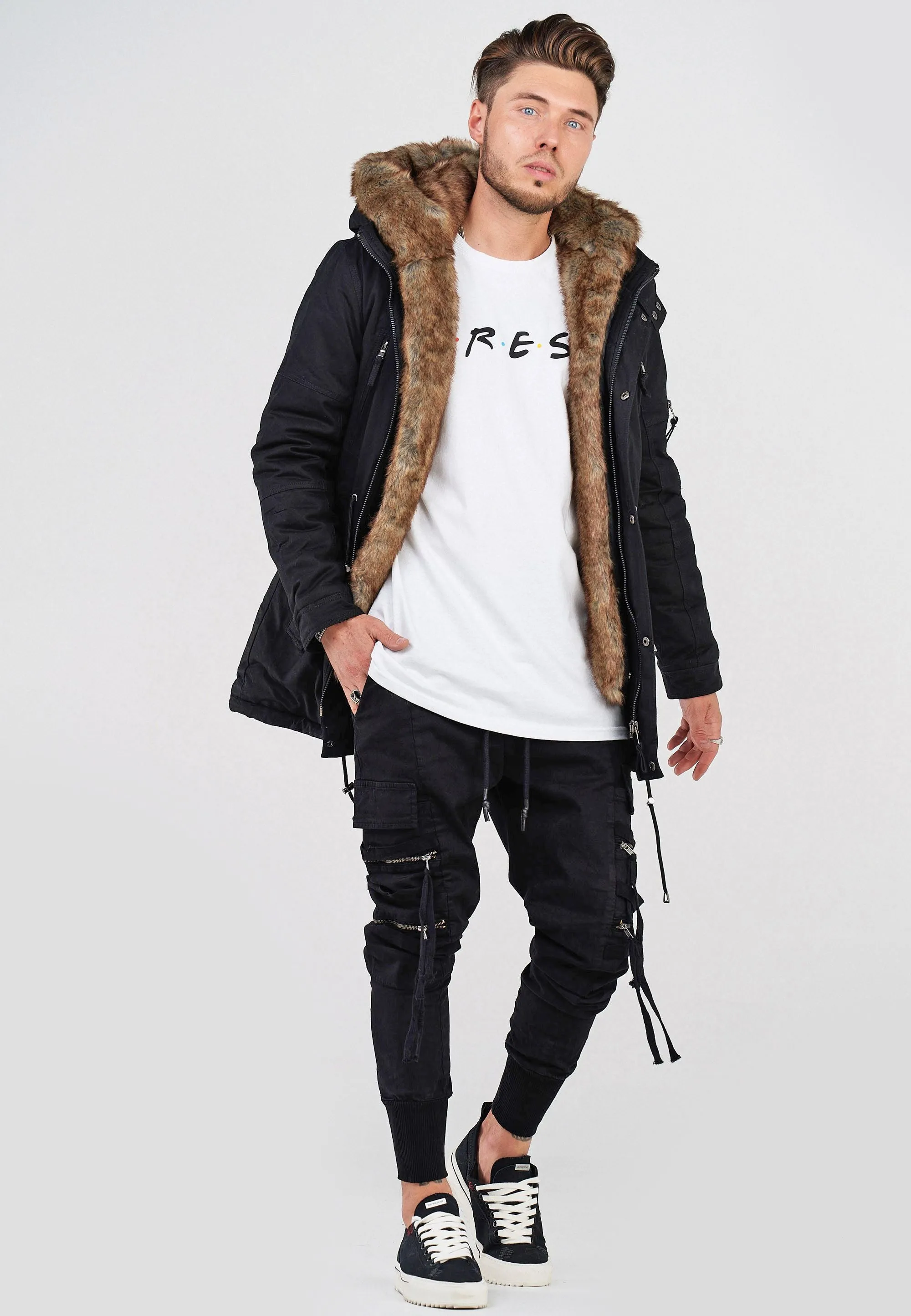 Parka Jacke Schwarz Tyler