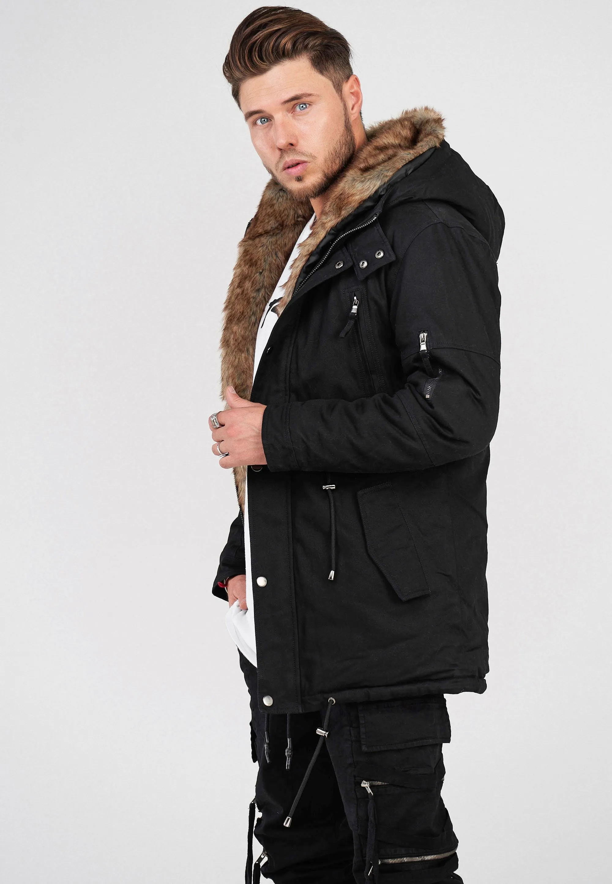 Parka Jacke Schwarz Tyler