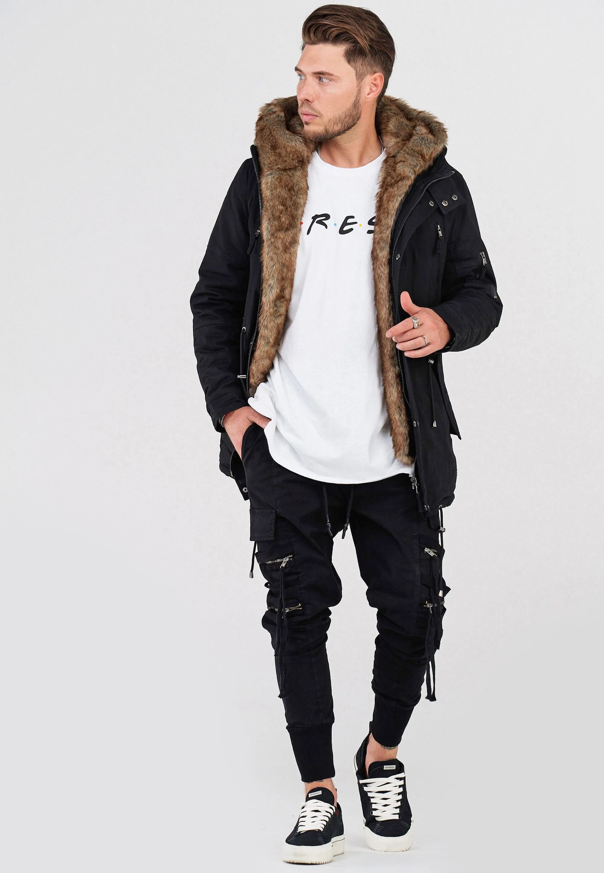 Parka Jacke Schwarz Tyler