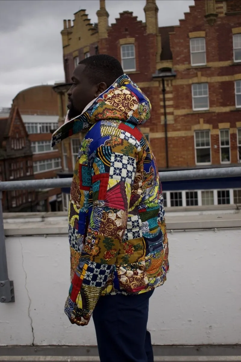 Patchwork African Puffer Jacket - African Winter Coat