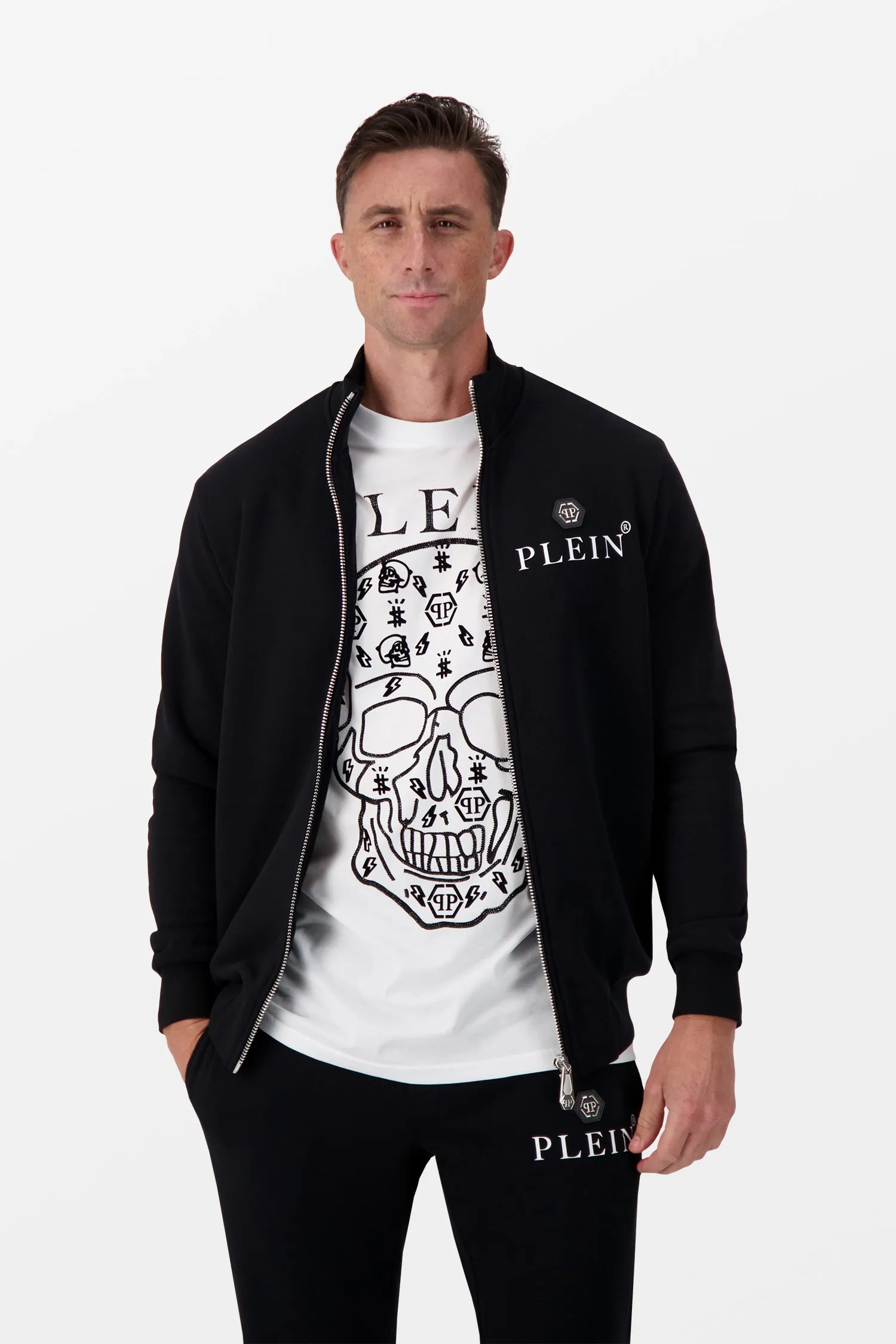 Philipp Plein Black Hexagon Jogging Tracksuit