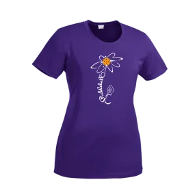 Pickleball Flower (Orange, Pink or Purple) | Women’s Short Sleeve Crewneck Athletic Shirts | 100% Polyester