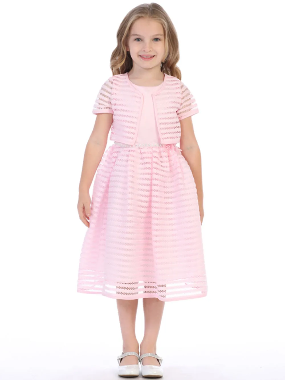 Pink Flower Girl Dress w/ Bolero (11)