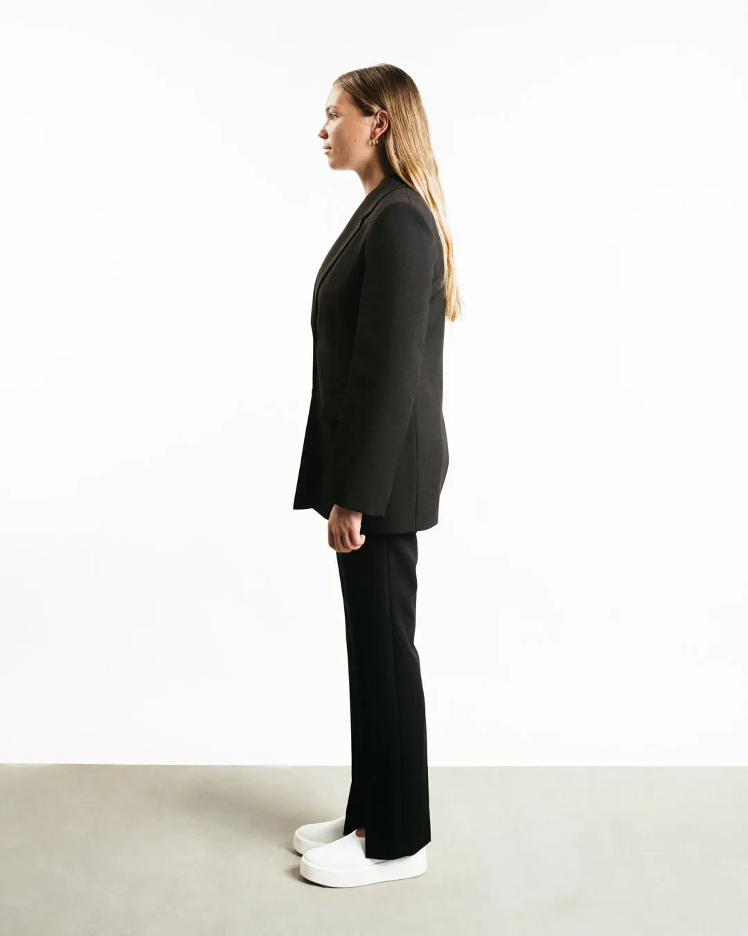 Pleated Split-Hem Trousers