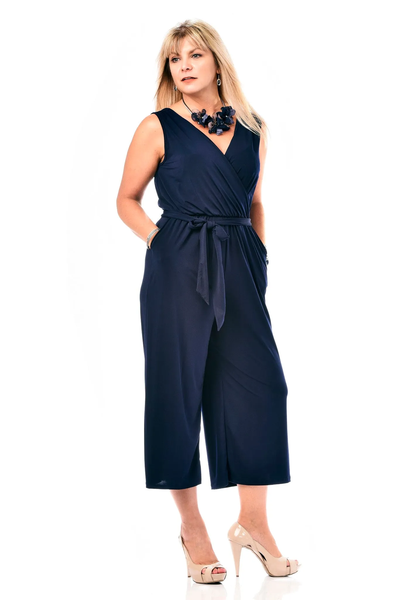 Pocketed Capri Jumpsuit