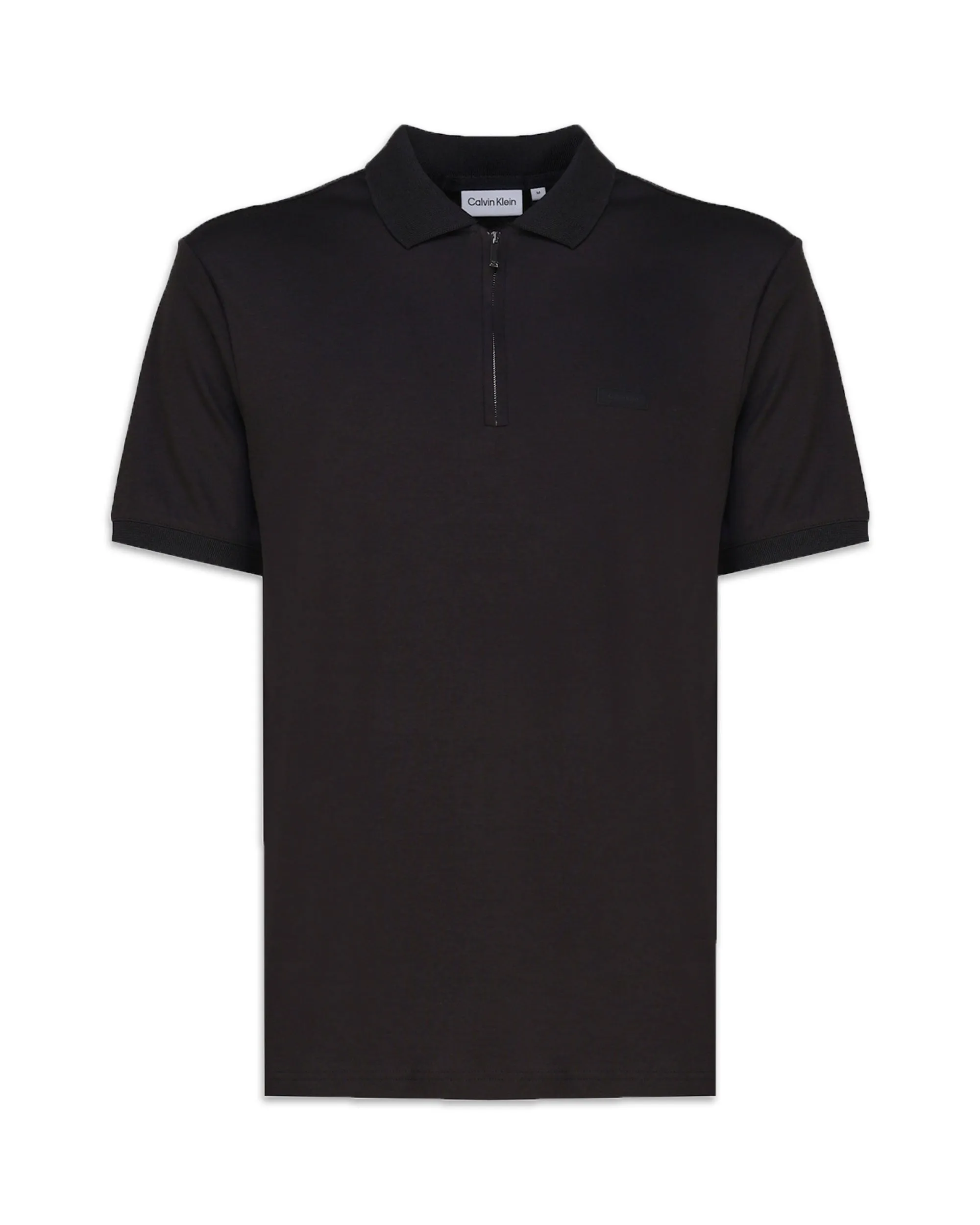 Polo Uomo Calvin Klein Smooth Cotton Welt Zip Nero