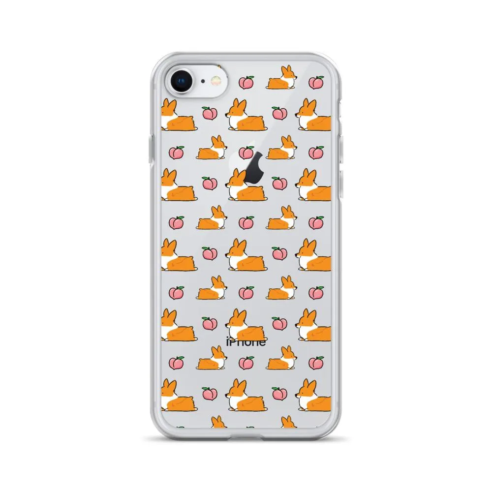 "Peach Sploot" Corgi Clear iPhone Case