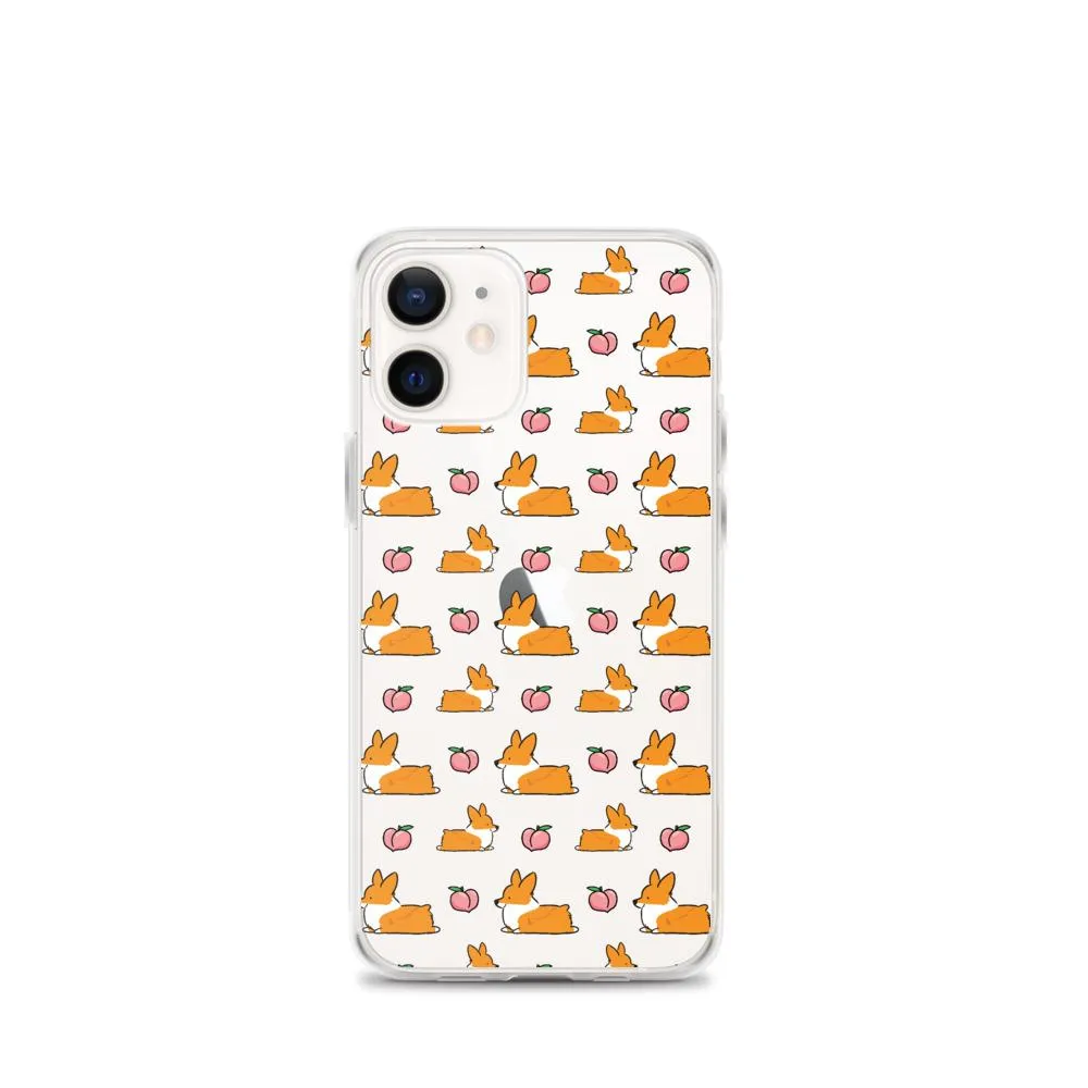 "Peach Sploot" Corgi Clear iPhone Case