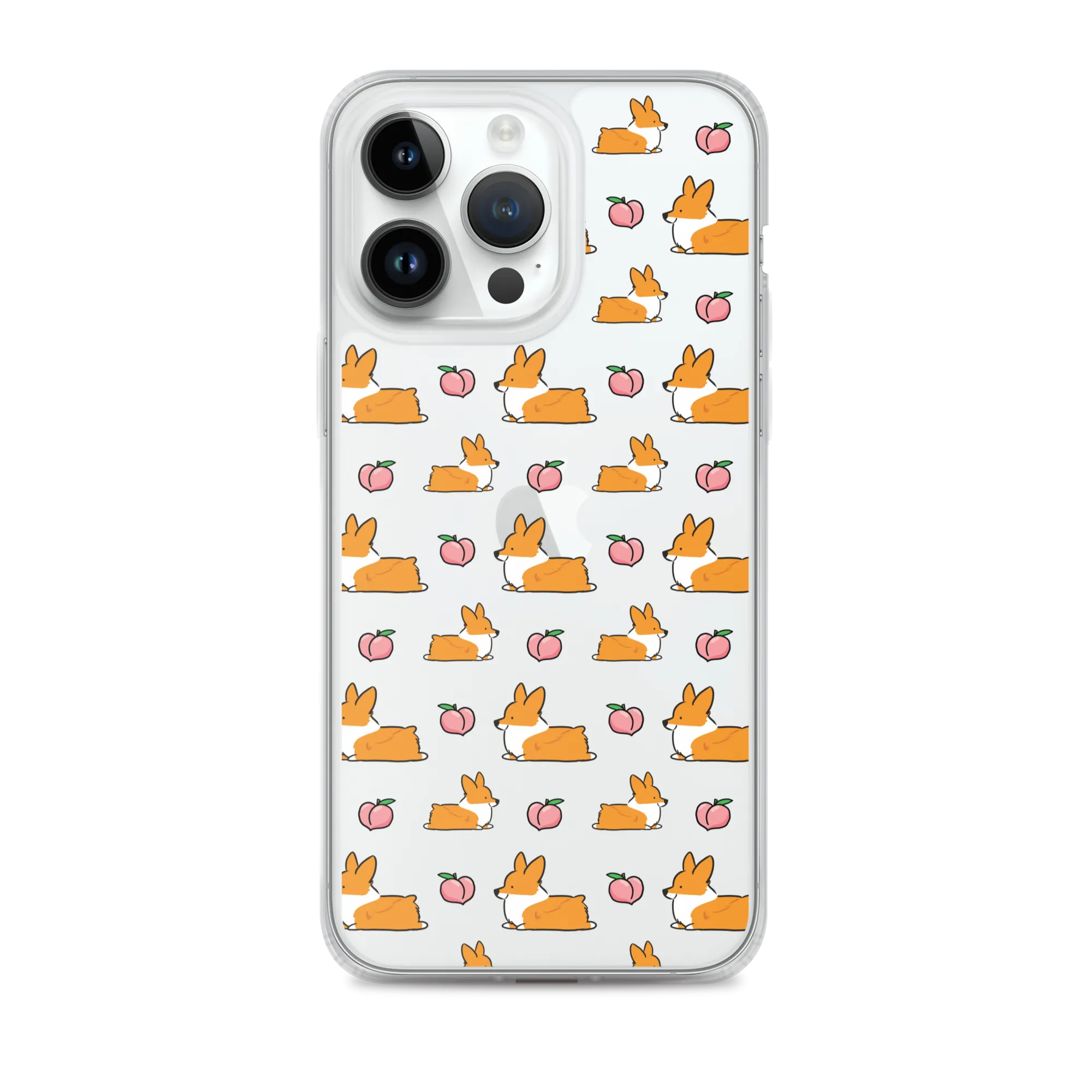 "Peach Sploot" Corgi Clear iPhone Case