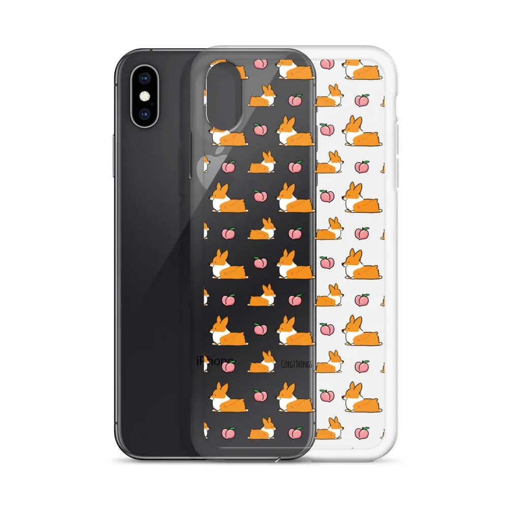 "Peach Sploot" Corgi Clear iPhone Case