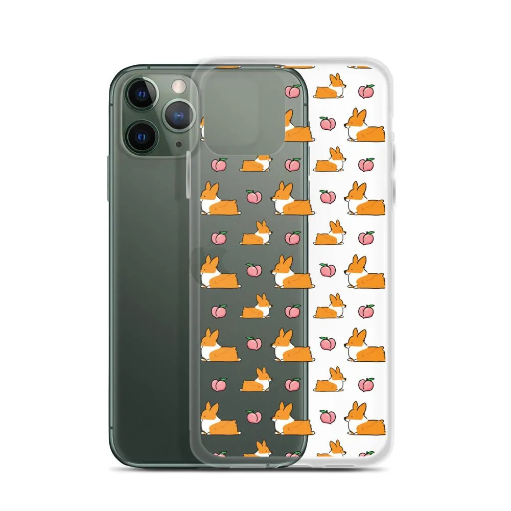 "Peach Sploot" Corgi Clear iPhone Case