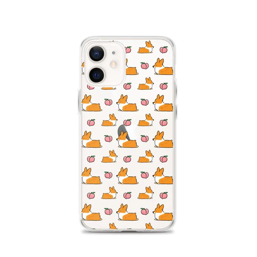 "Peach Sploot" Corgi Clear iPhone Case