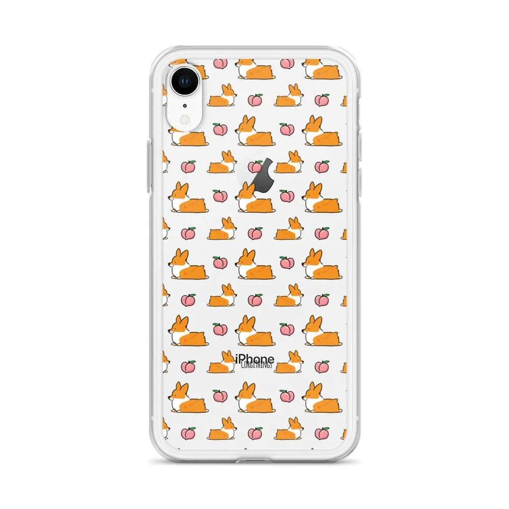 "Peach Sploot" Corgi Clear iPhone Case