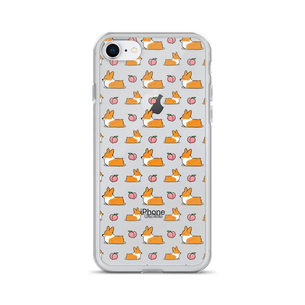 "Peach Sploot" Corgi Clear iPhone Case