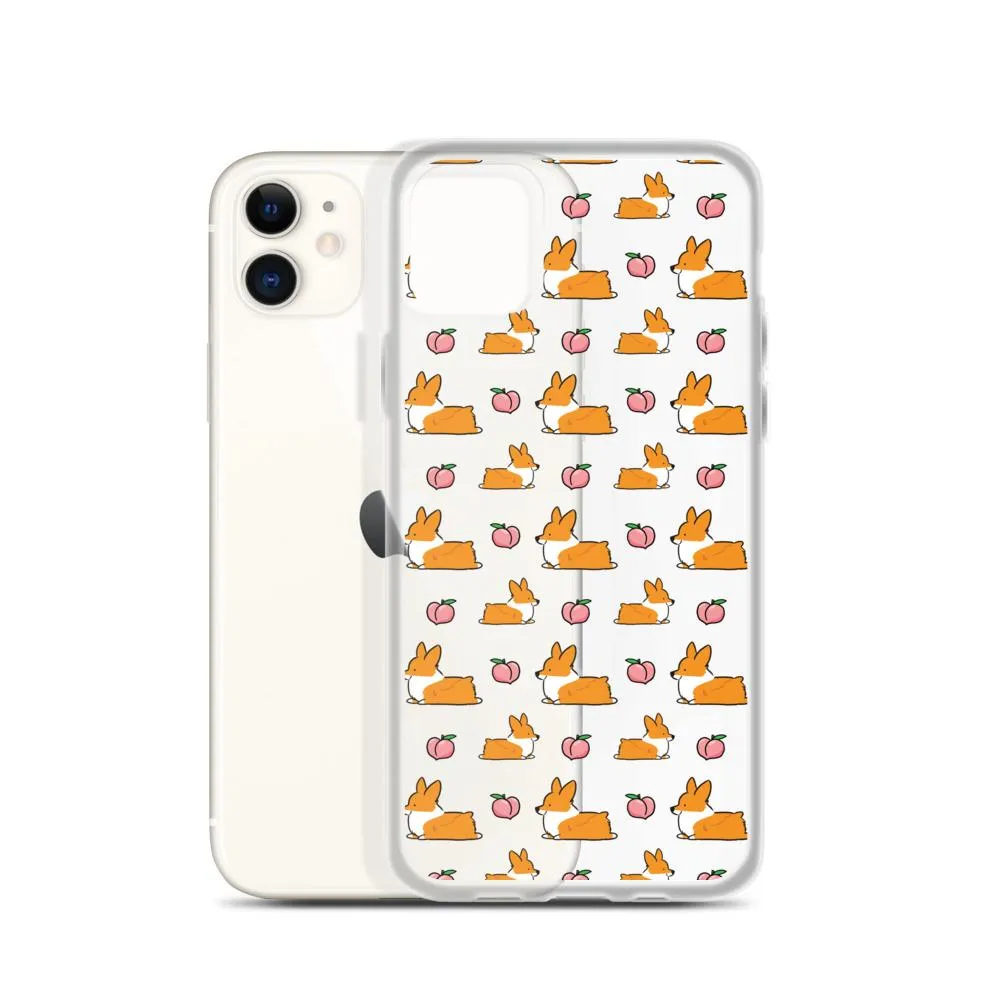 "Peach Sploot" Corgi Clear iPhone Case