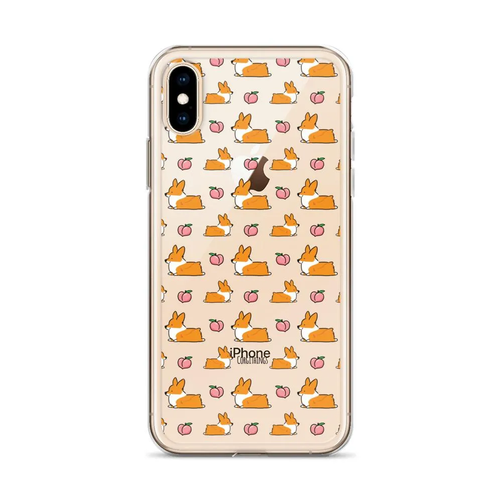 "Peach Sploot" Corgi Clear iPhone Case