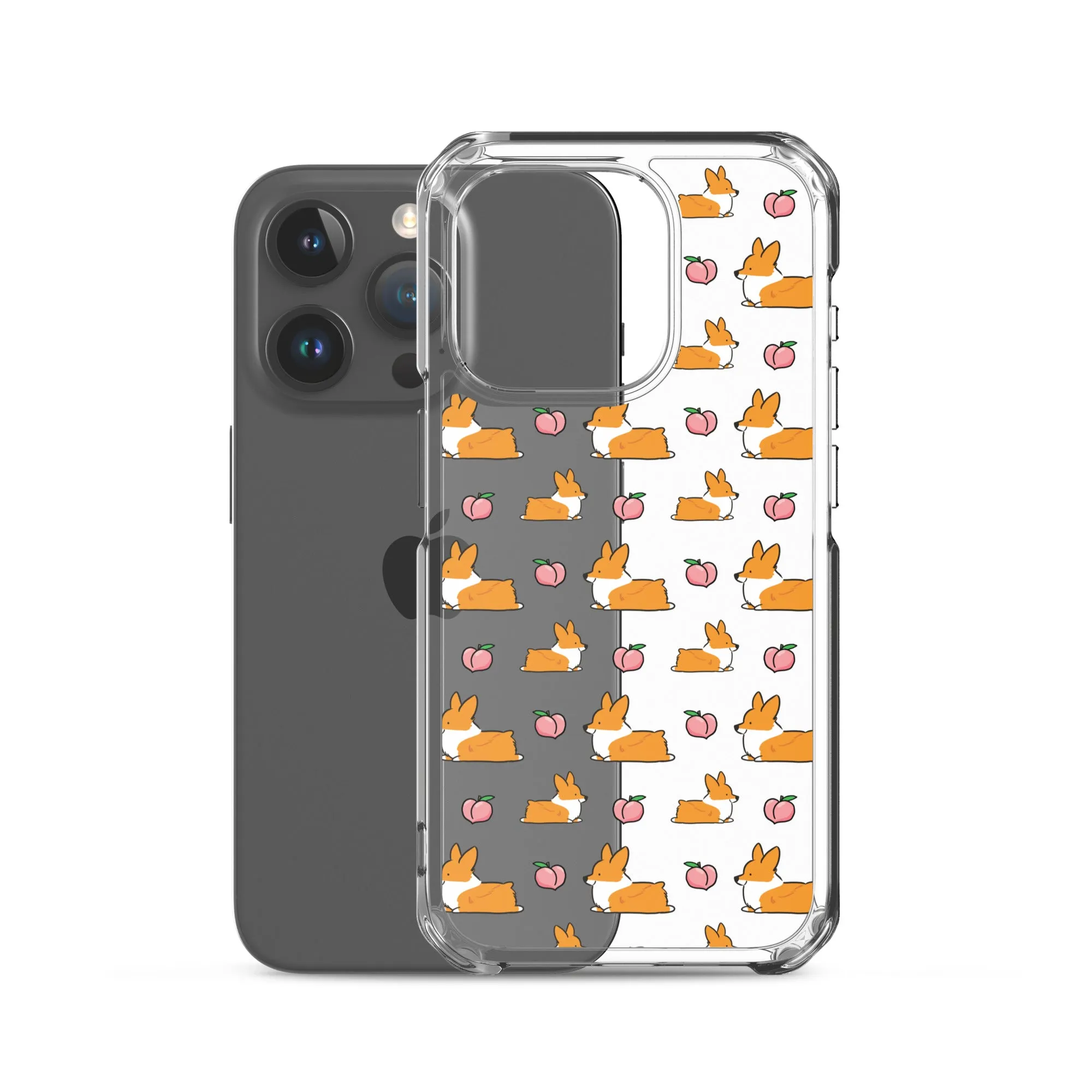 "Peach Sploot" Corgi Clear iPhone Case