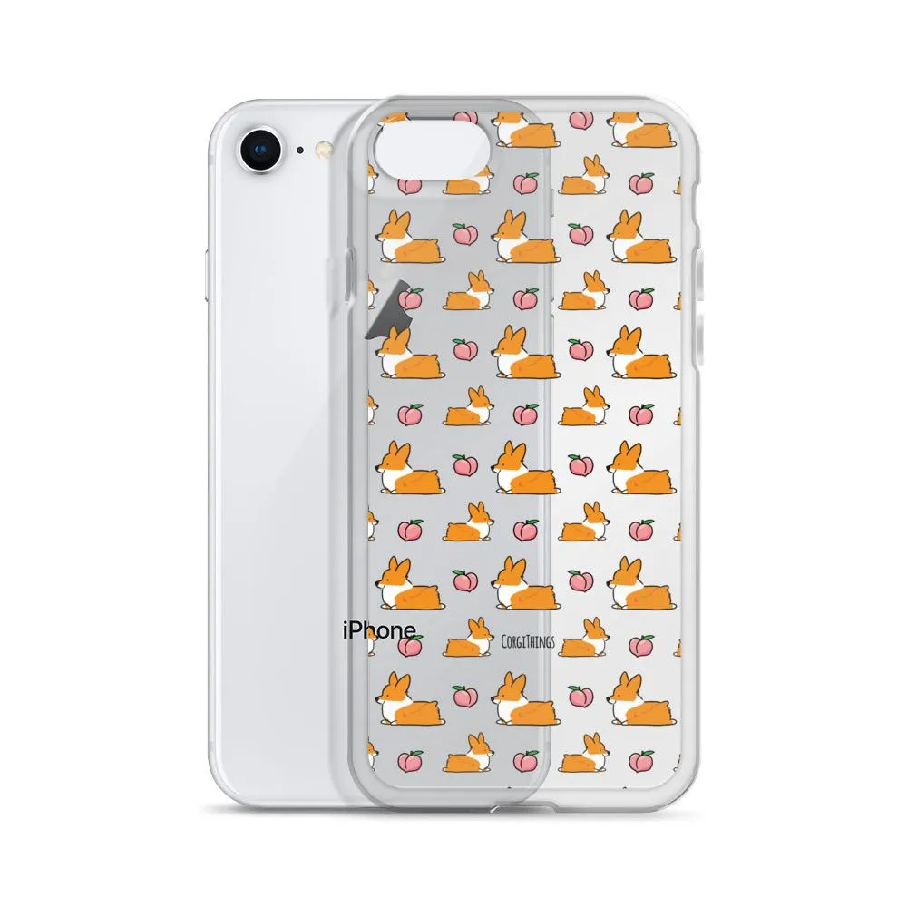 "Peach Sploot" Corgi Clear iPhone Case