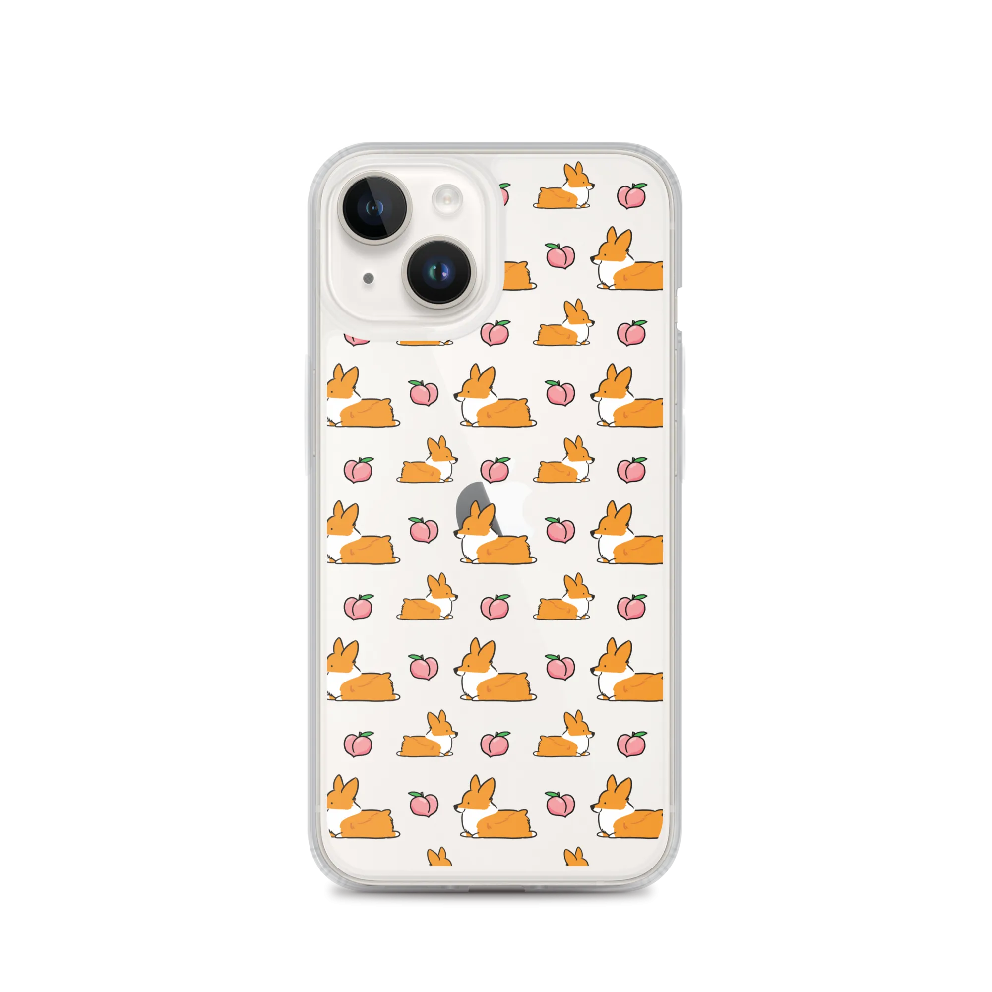 "Peach Sploot" Corgi Clear iPhone Case