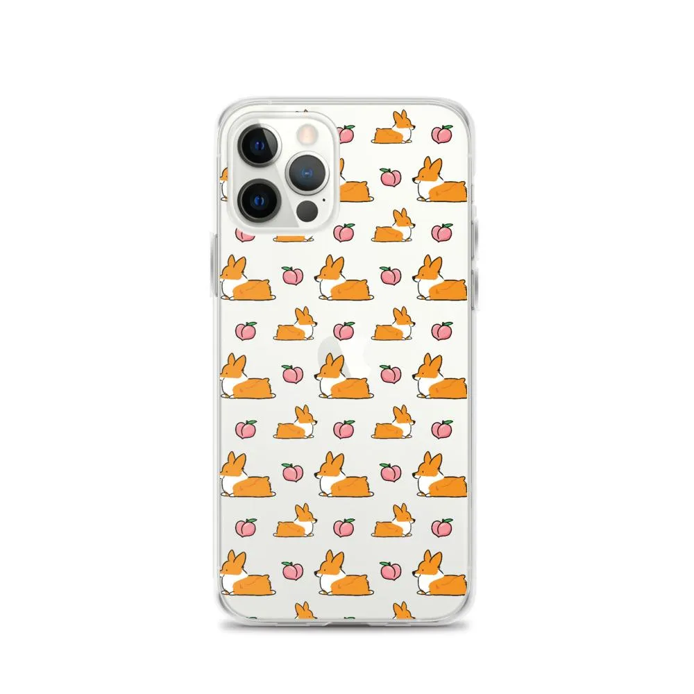 "Peach Sploot" Corgi Clear iPhone Case