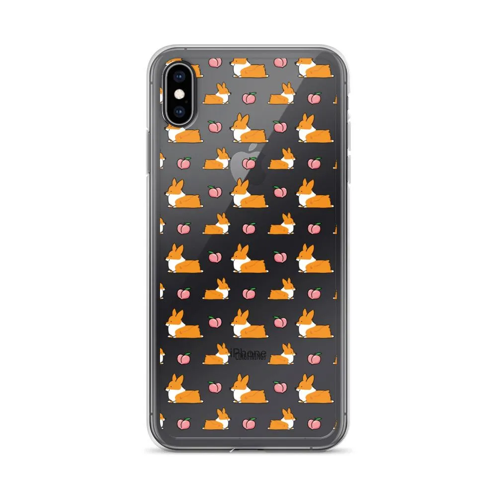 "Peach Sploot" Corgi Clear iPhone Case