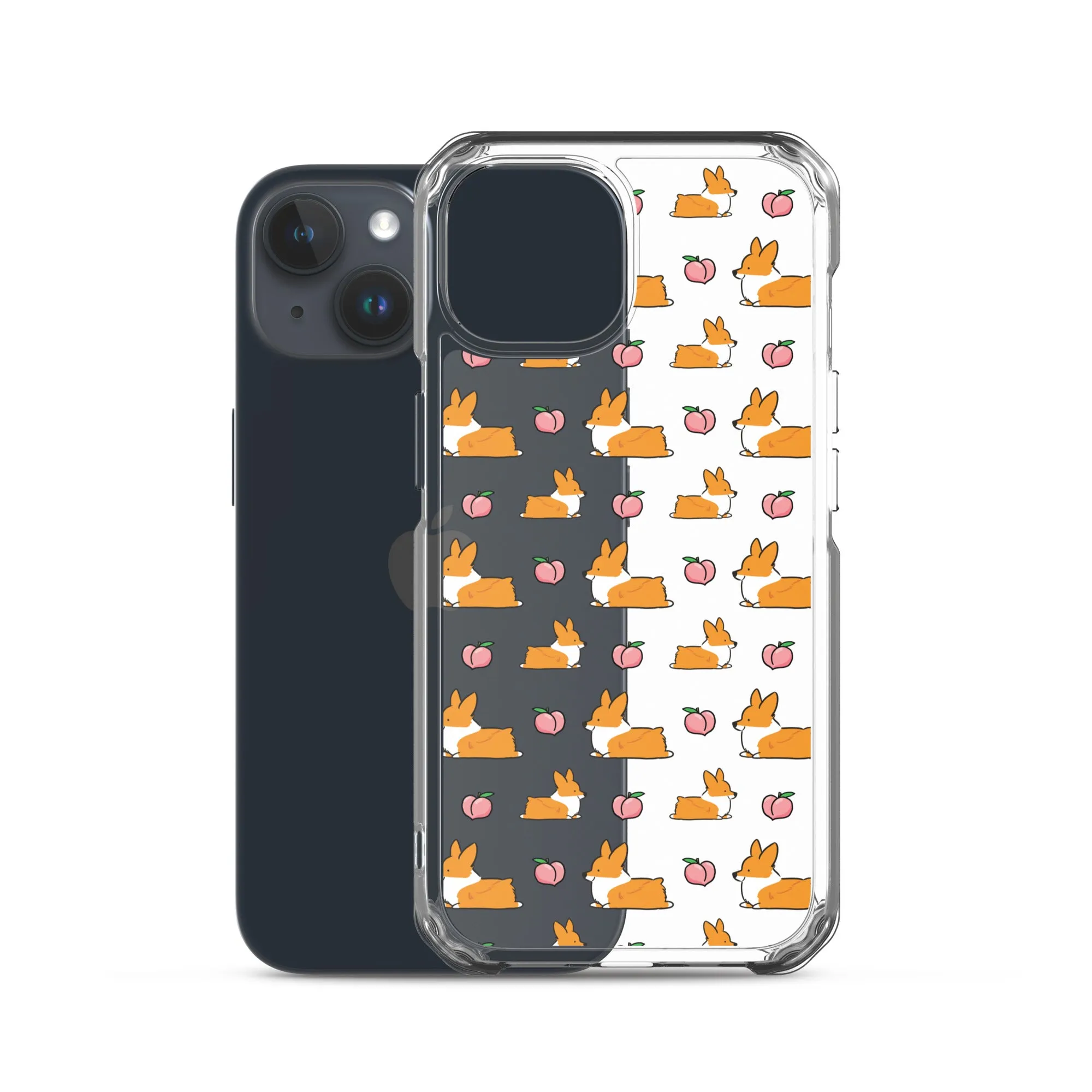 "Peach Sploot" Corgi Clear iPhone Case