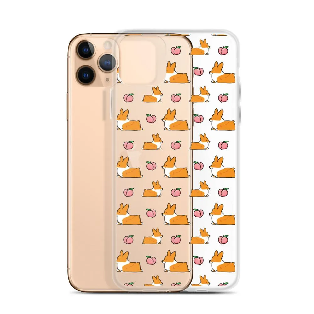 "Peach Sploot" Corgi Clear iPhone Case