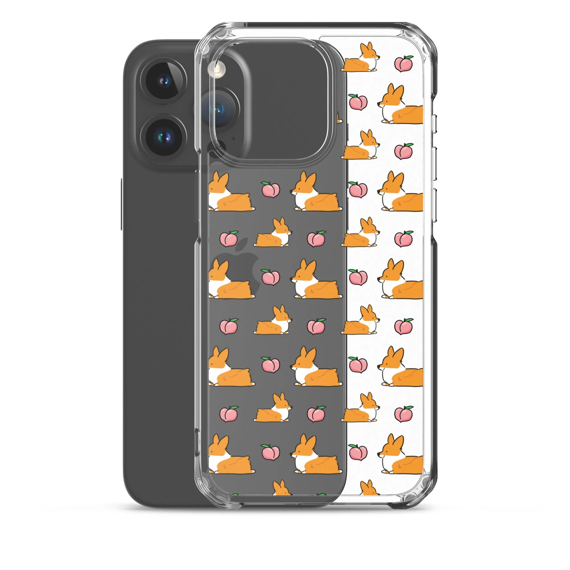 "Peach Sploot" Corgi Clear iPhone Case