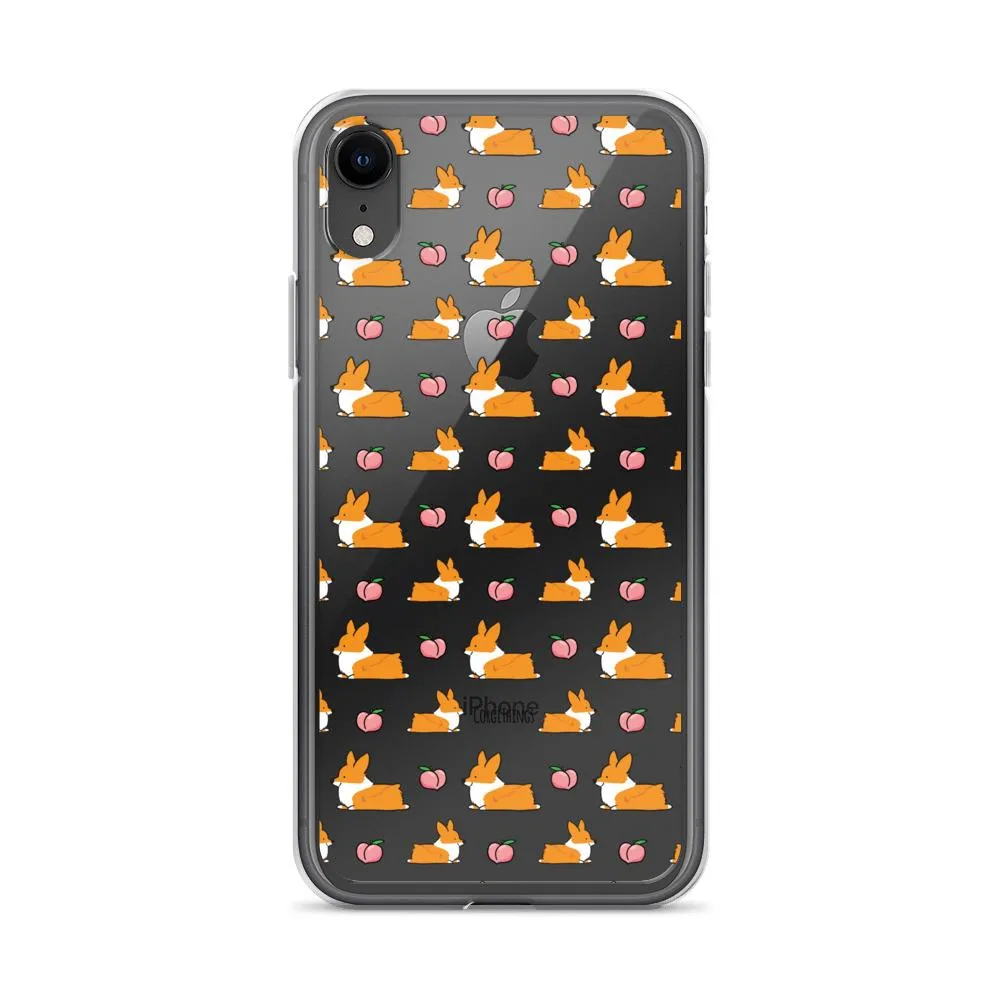 "Peach Sploot" Corgi Clear iPhone Case