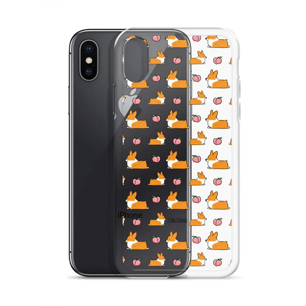 "Peach Sploot" Corgi Clear iPhone Case