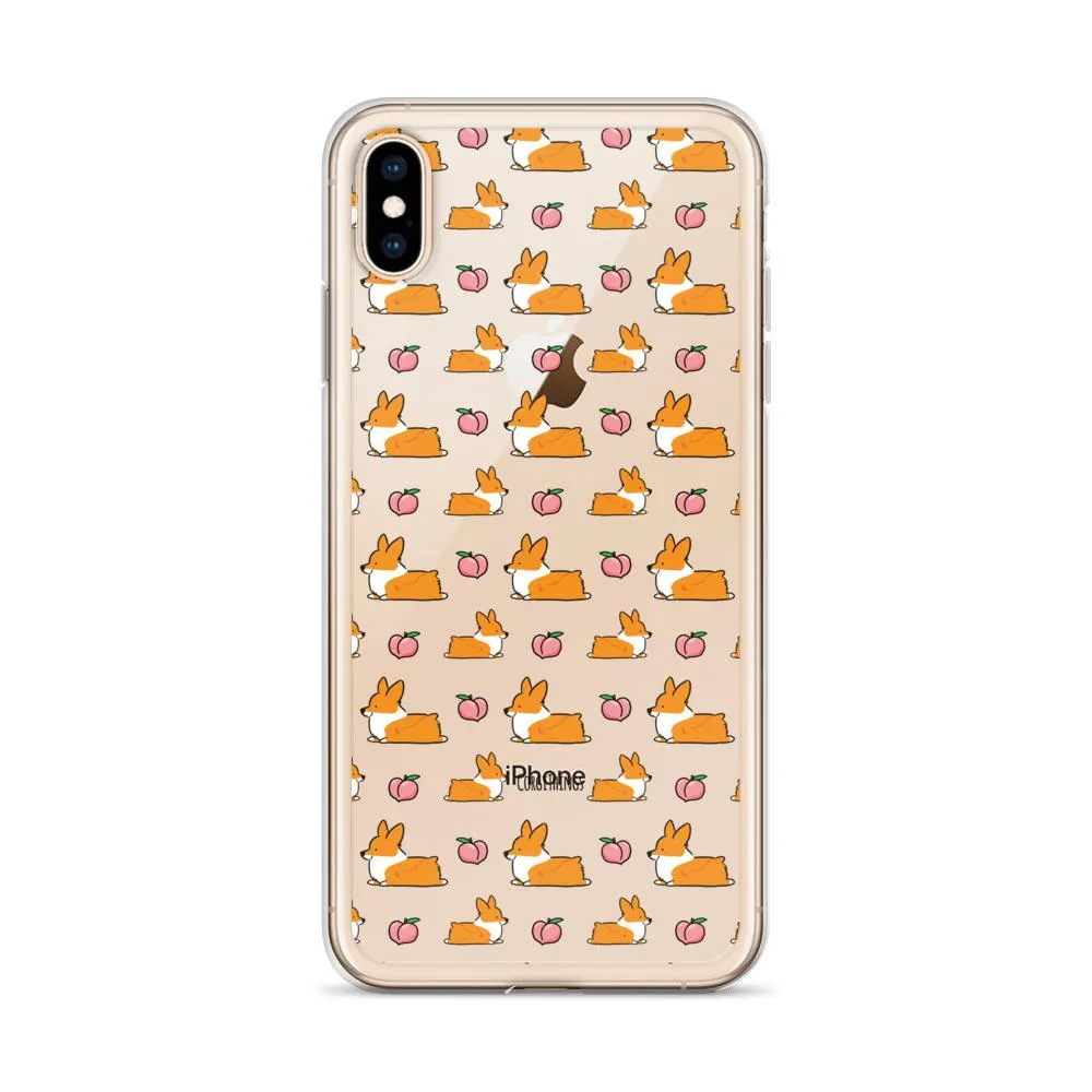 "Peach Sploot" Corgi Clear iPhone Case