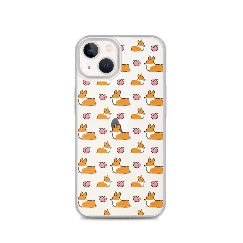 "Peach Sploot" Corgi Clear iPhone Case