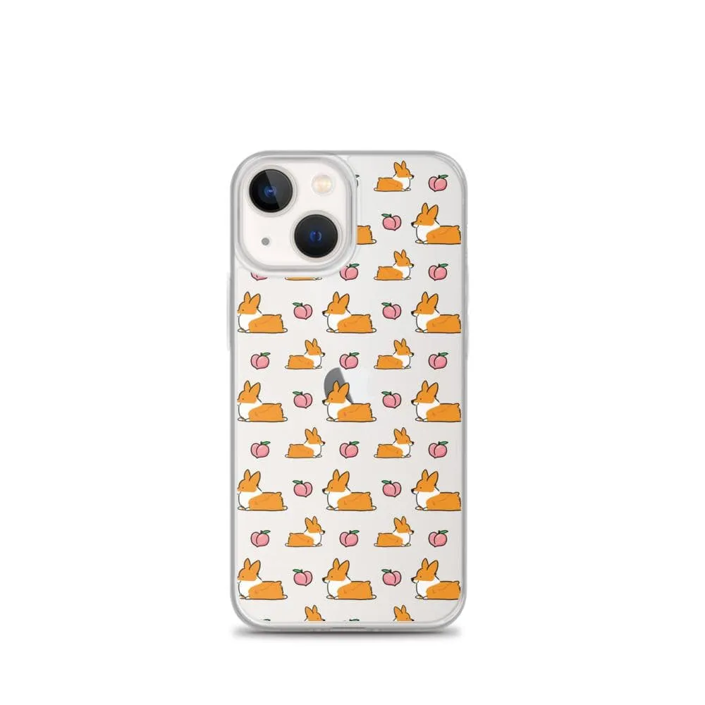 "Peach Sploot" Corgi Clear iPhone Case