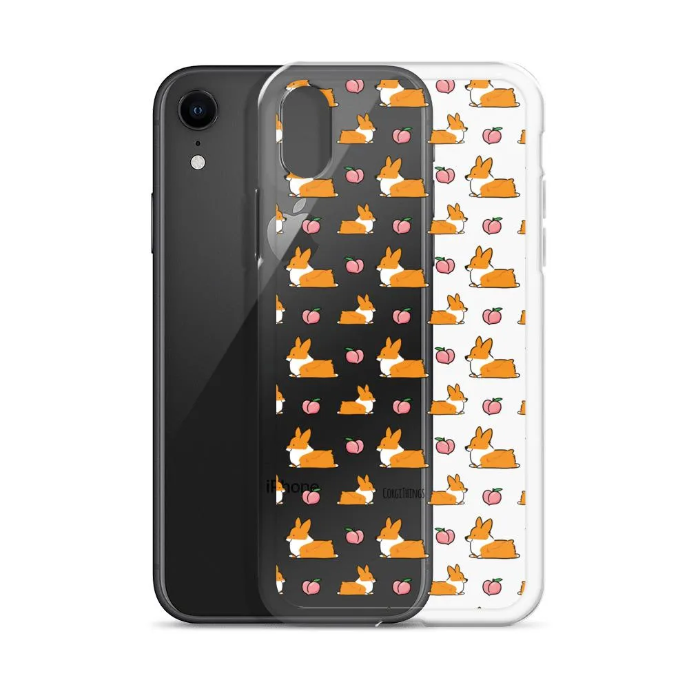 "Peach Sploot" Corgi Clear iPhone Case