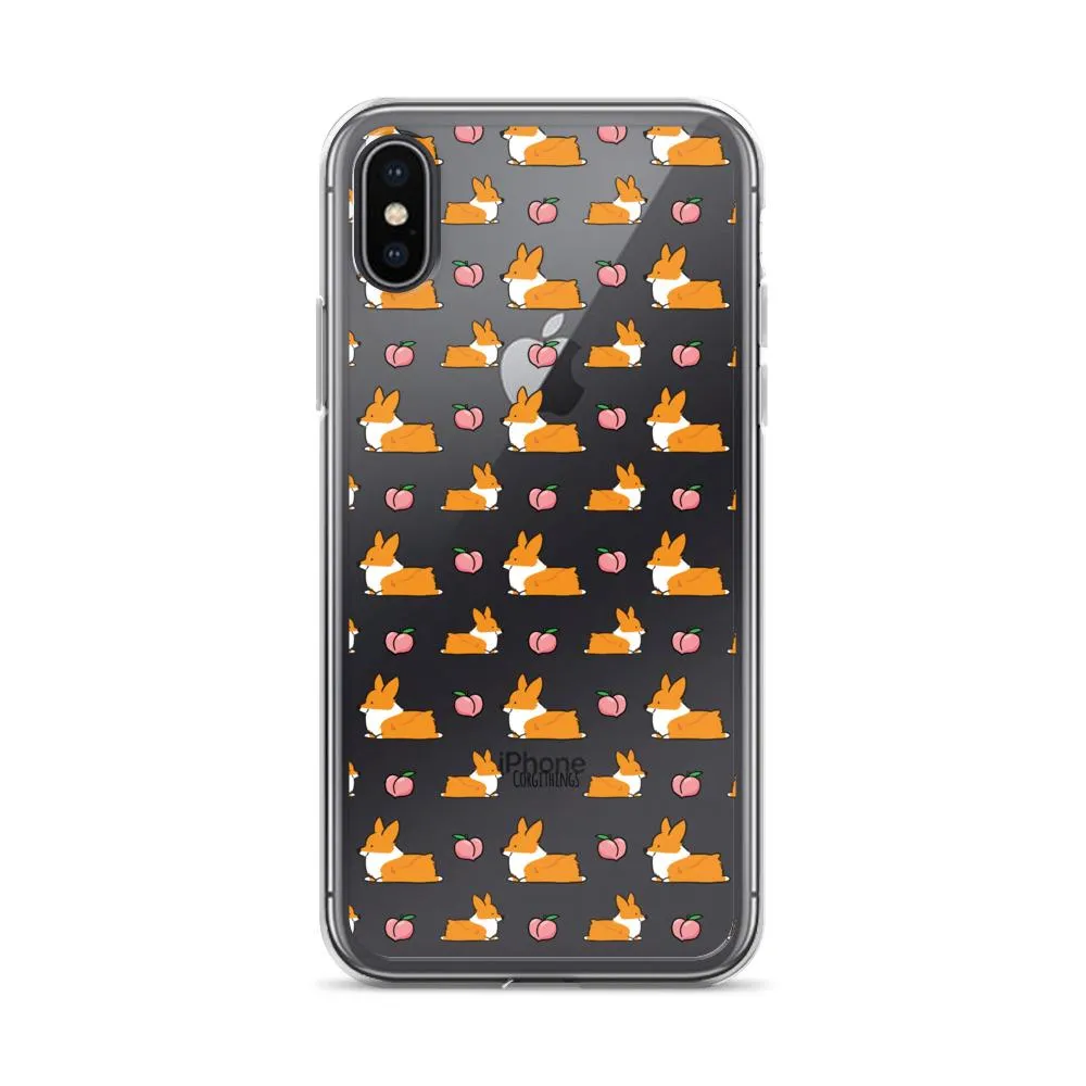 "Peach Sploot" Corgi Clear iPhone Case