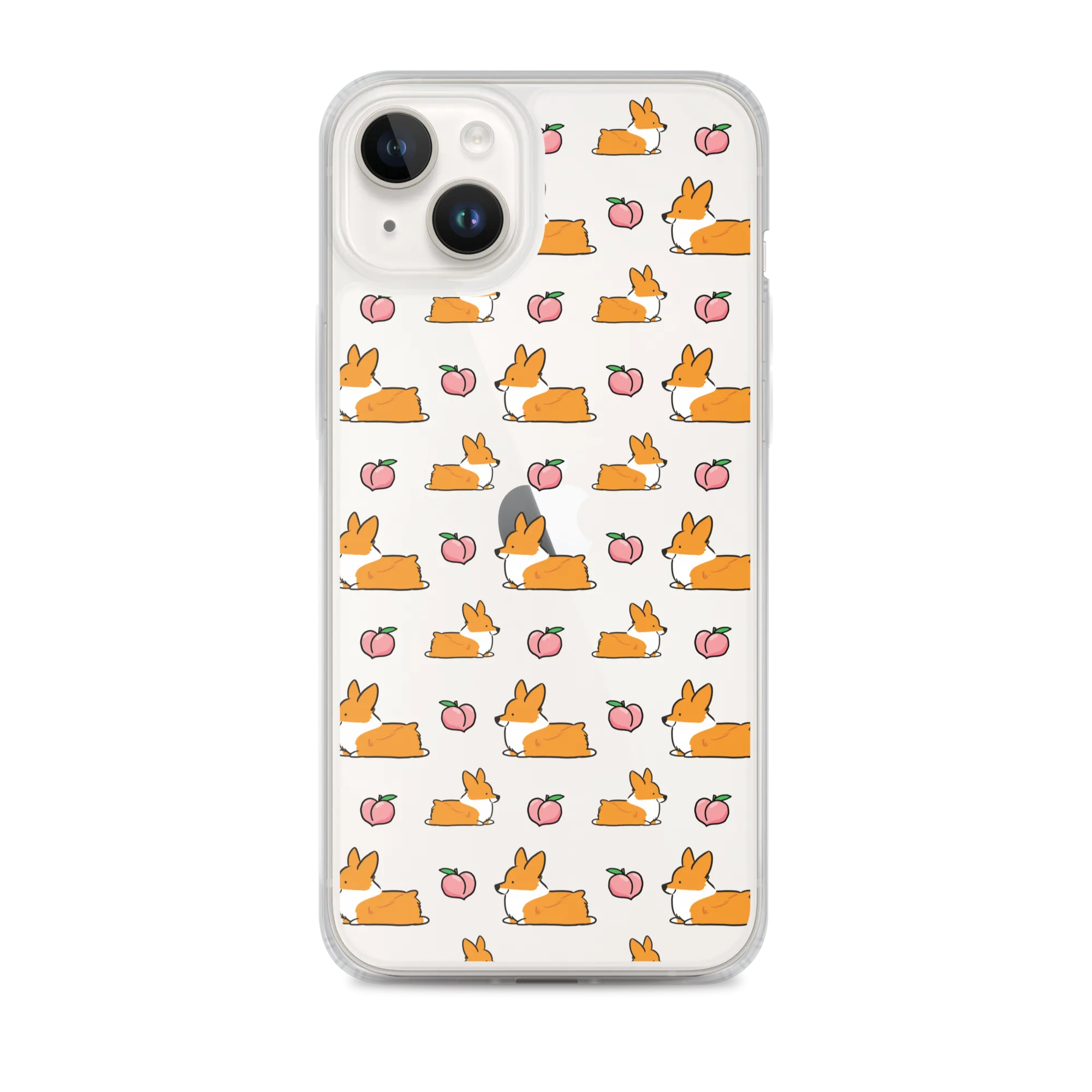 "Peach Sploot" Corgi Clear iPhone Case