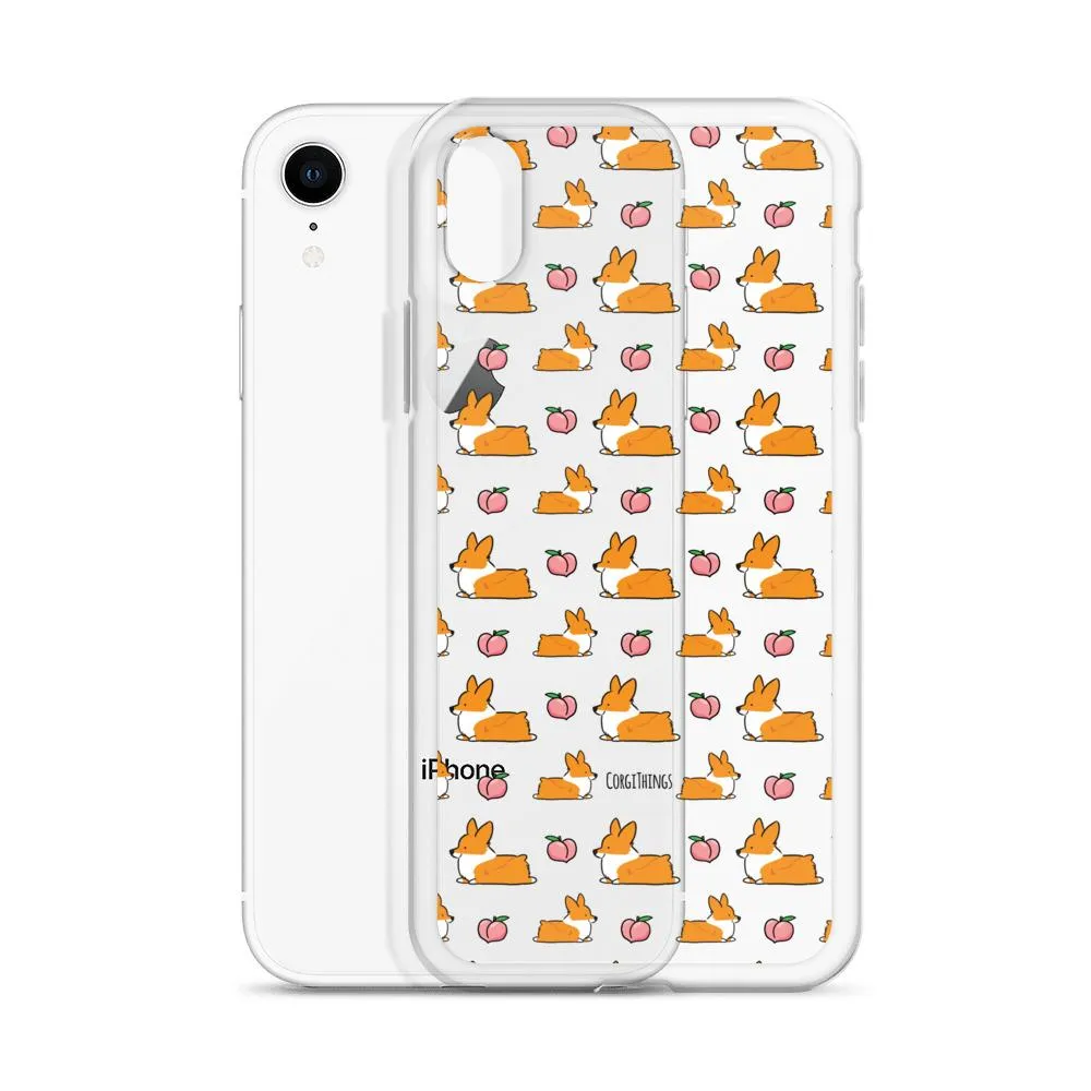 "Peach Sploot" Corgi Clear iPhone Case