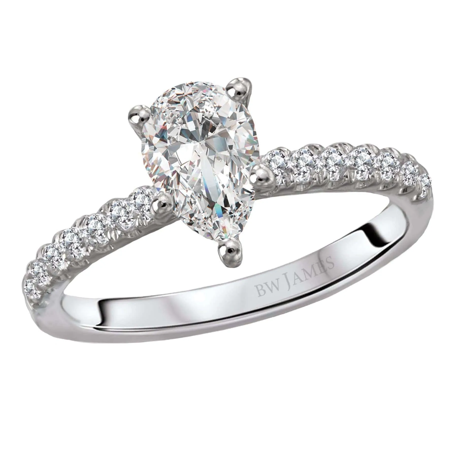 "The Meredith" Classic Pear Shape Semi-Mount Diamond Ring