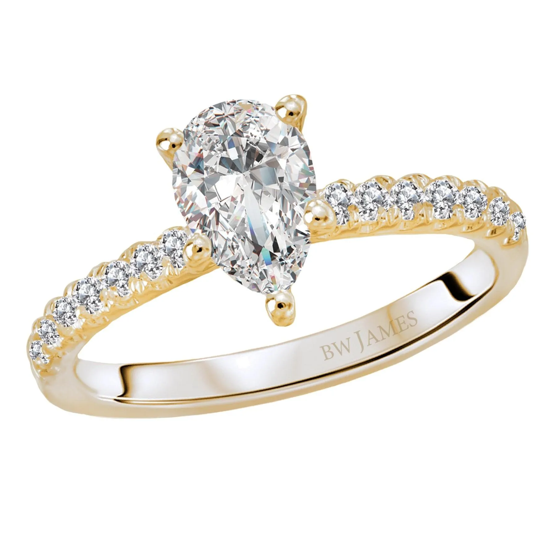 "The Meredith" Classic Pear Shape Semi-Mount Diamond Ring