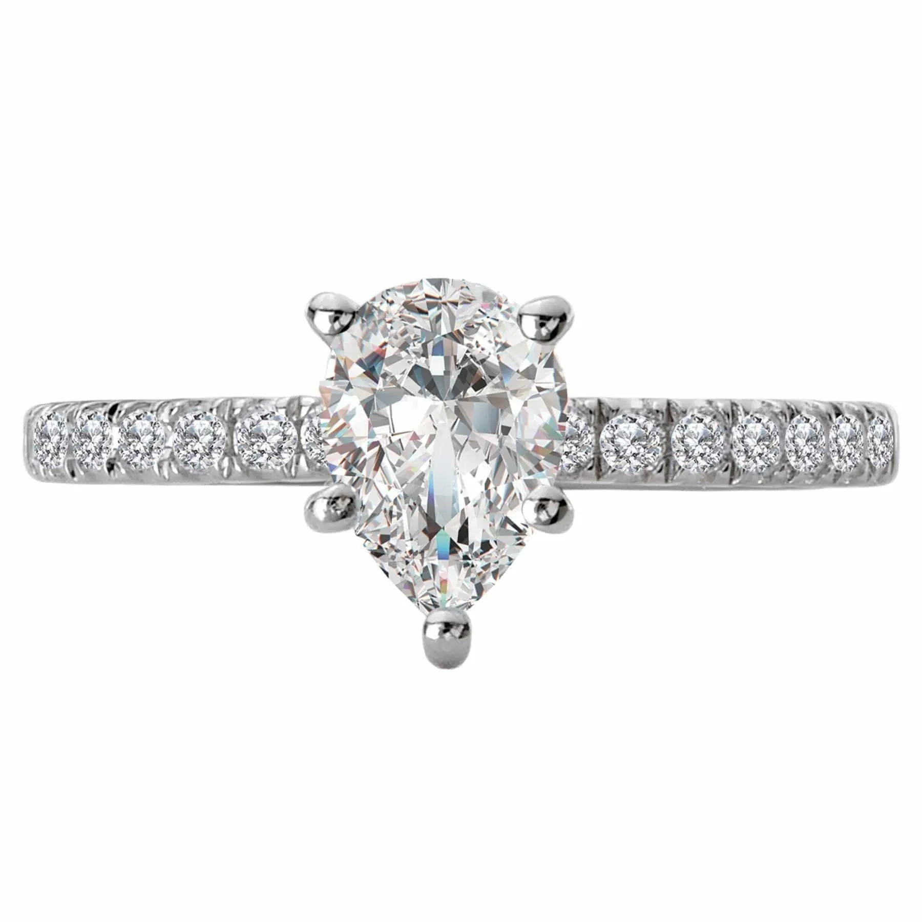 "The Meredith" Classic Pear Shape Semi-Mount Diamond Ring