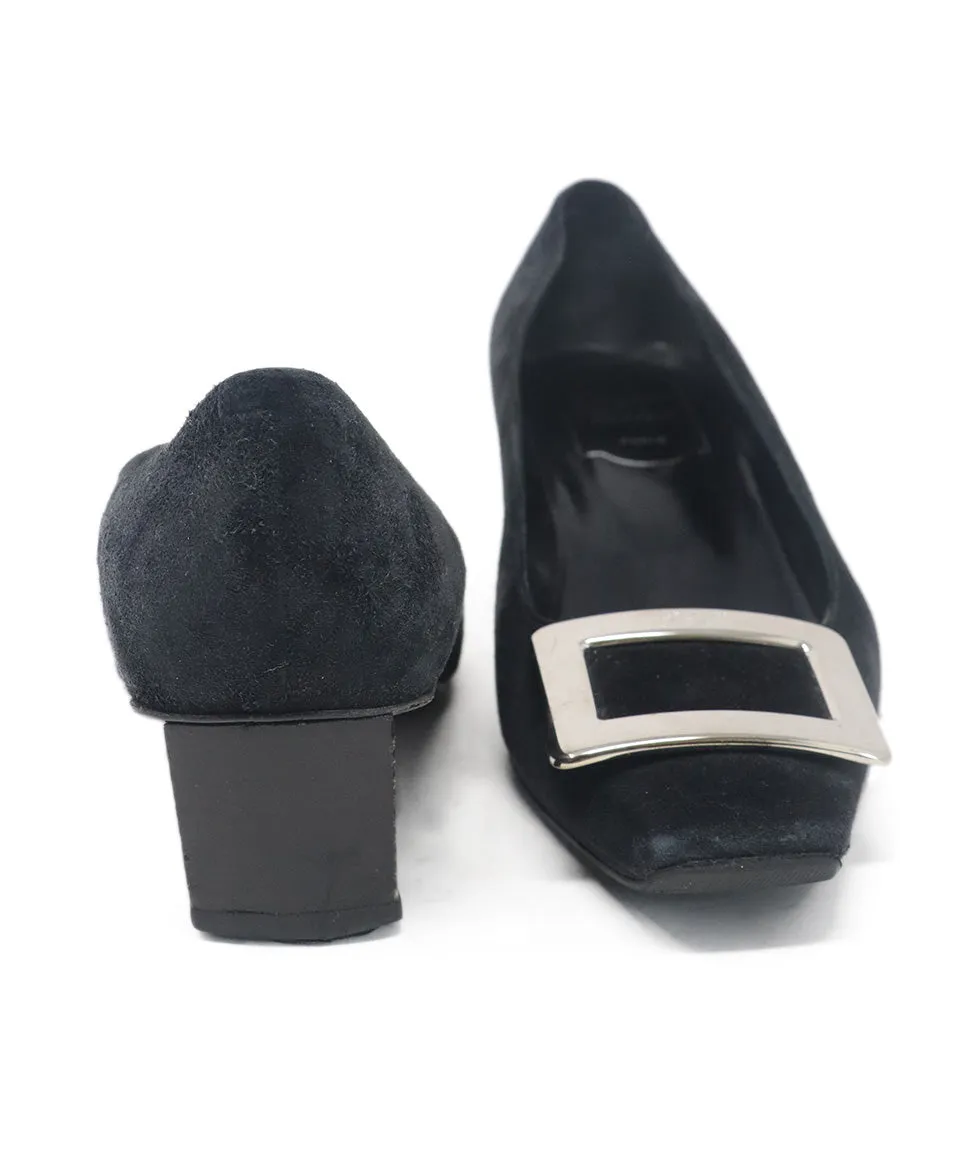 Roger Vivier Black Suede Heels sz 8