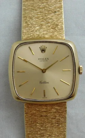 Rolex Cellini 14k Solid Yellow Gold Manual Wind Gold Dial Mens Watch....30mm