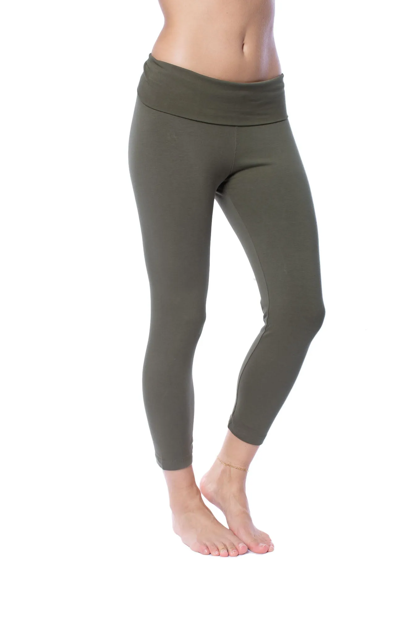 Roll Down Layered Legging (Style 588, Olive) by Hard Tail Forever