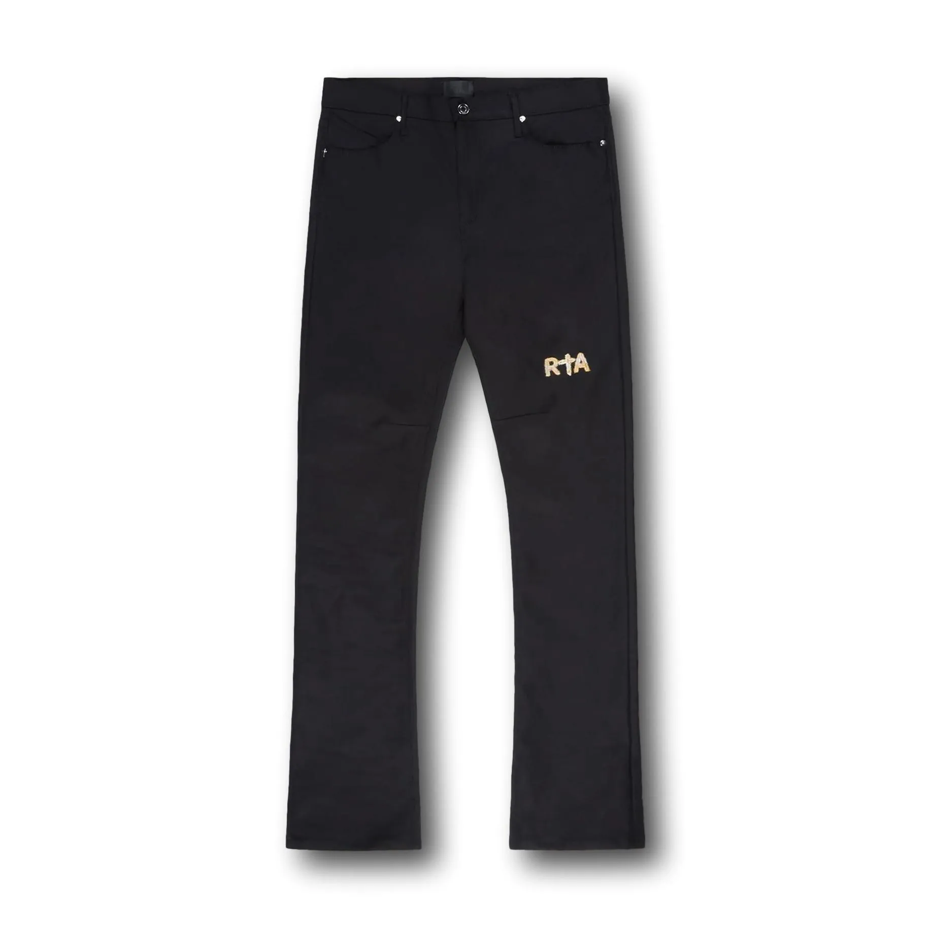 RTA DENIS MINI FLARE MATTE BLACK JEANS