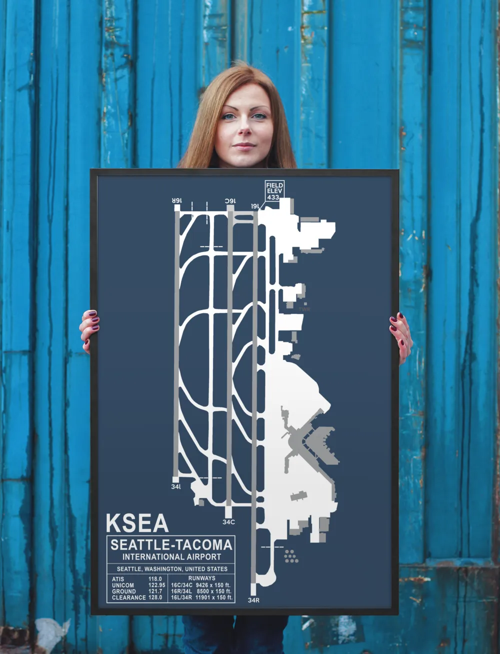 SEA (SeaTac) Seattle-Tacoma International Airport Layout Art