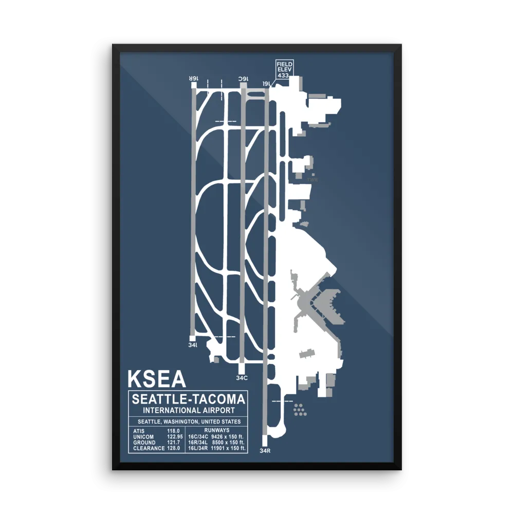 SEA (SeaTac) Seattle-Tacoma International Airport Layout Art