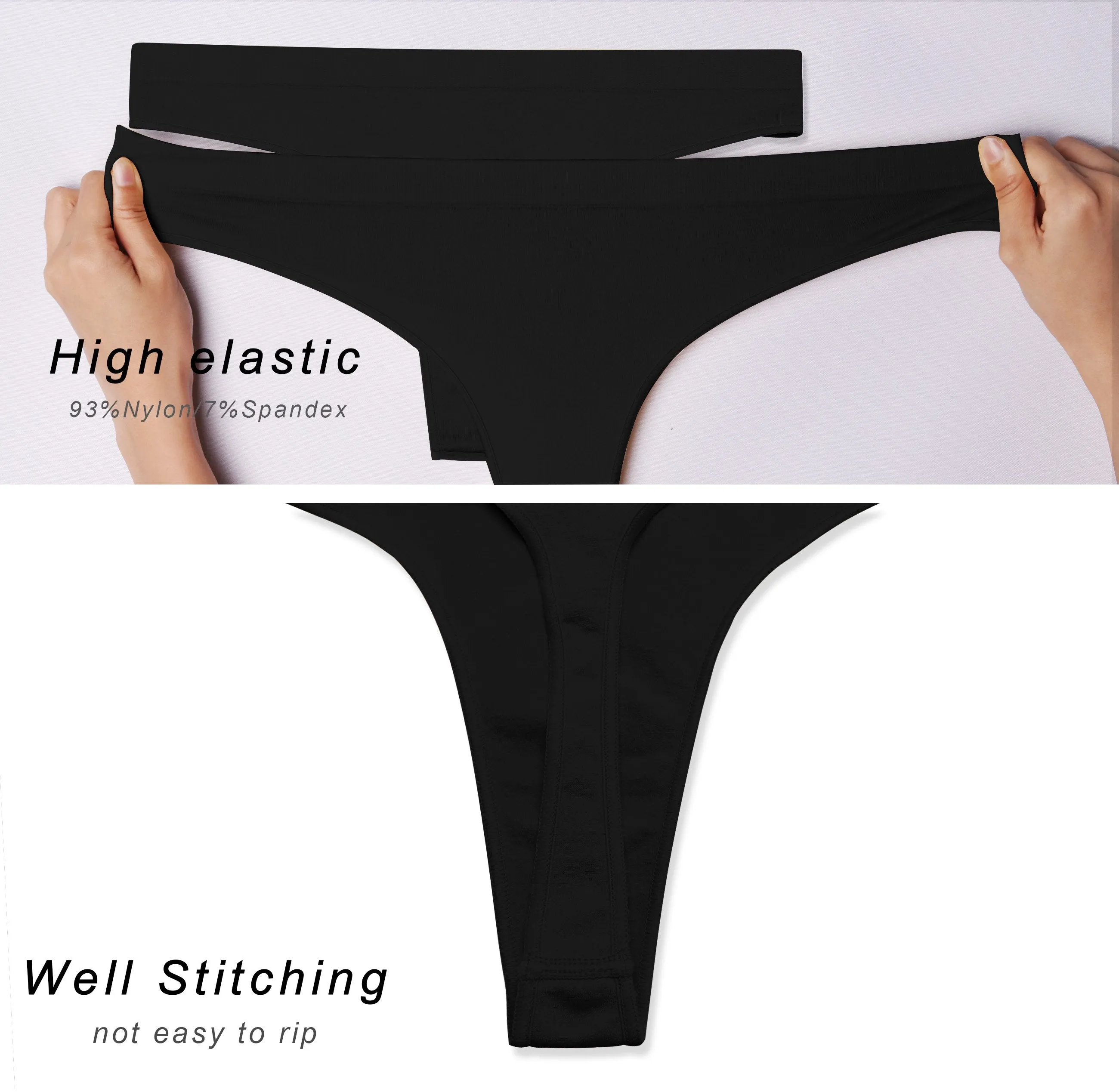 Seamless Sports Thongs Underwear black ins