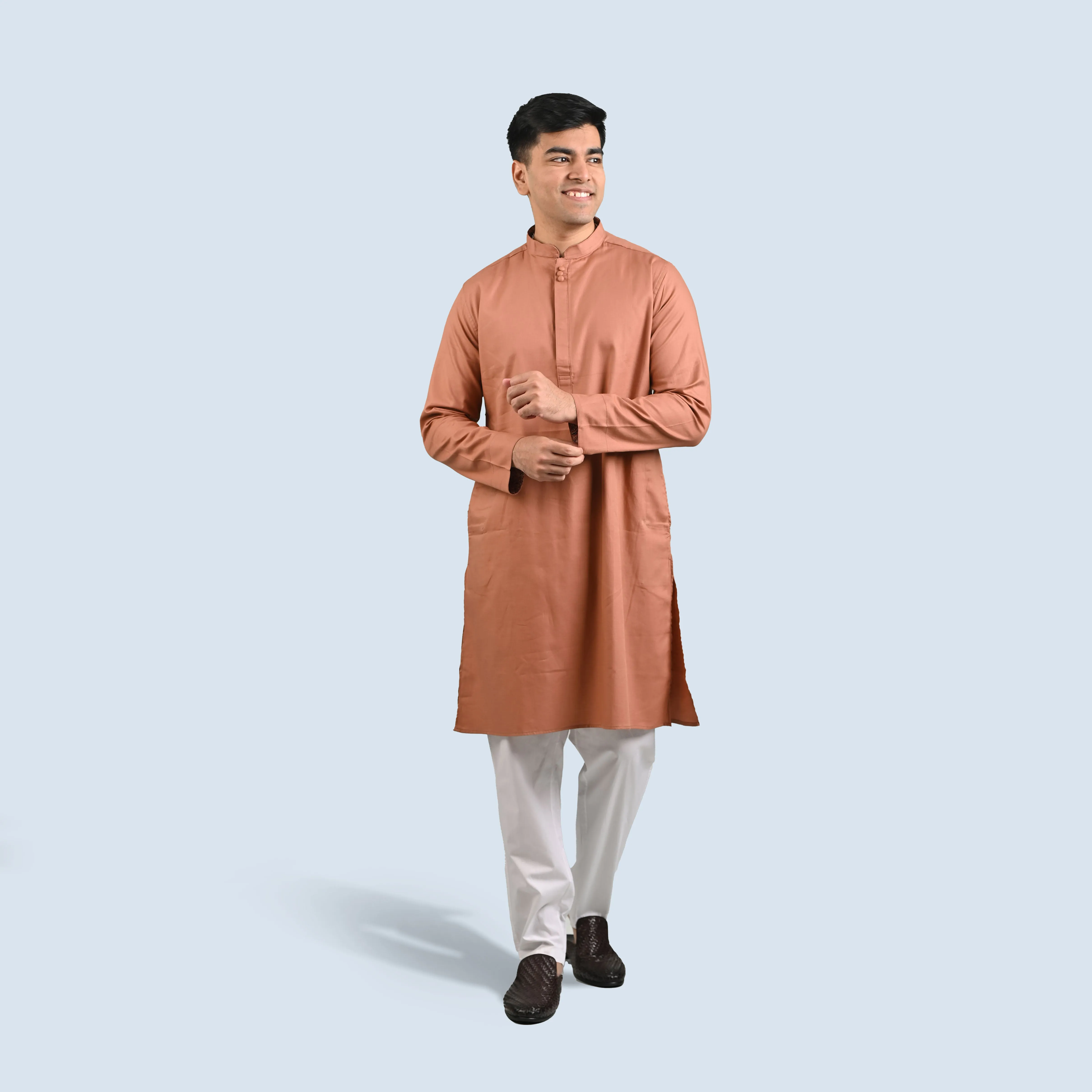 Semi Long Panjabi | Peach